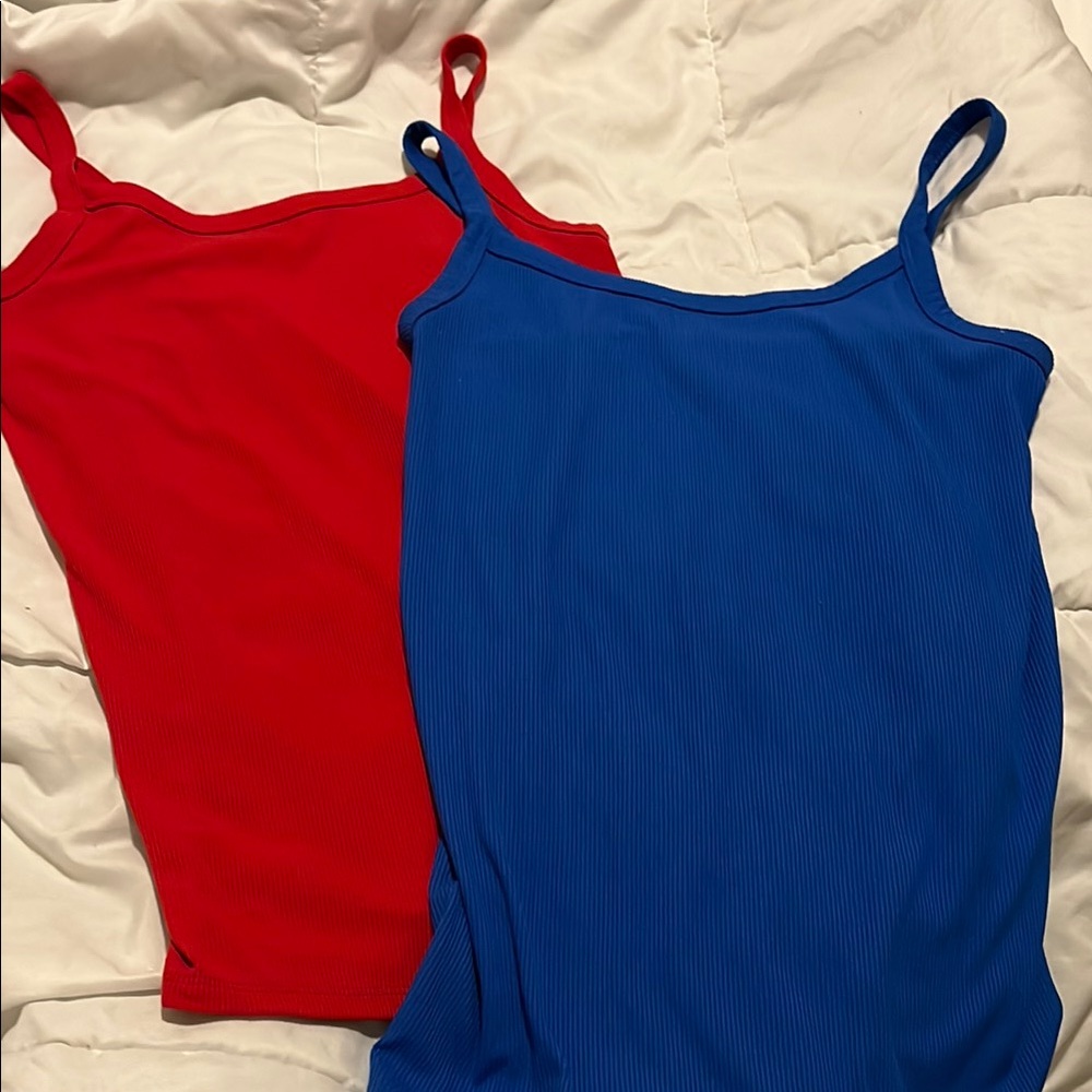Red and Blue Tank Tops